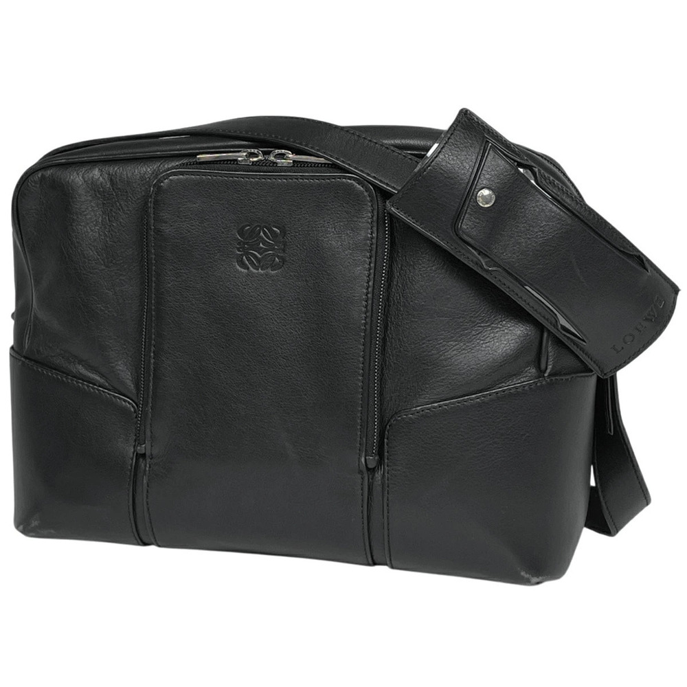Loewe Anagram Shoulder Bag Leather Black